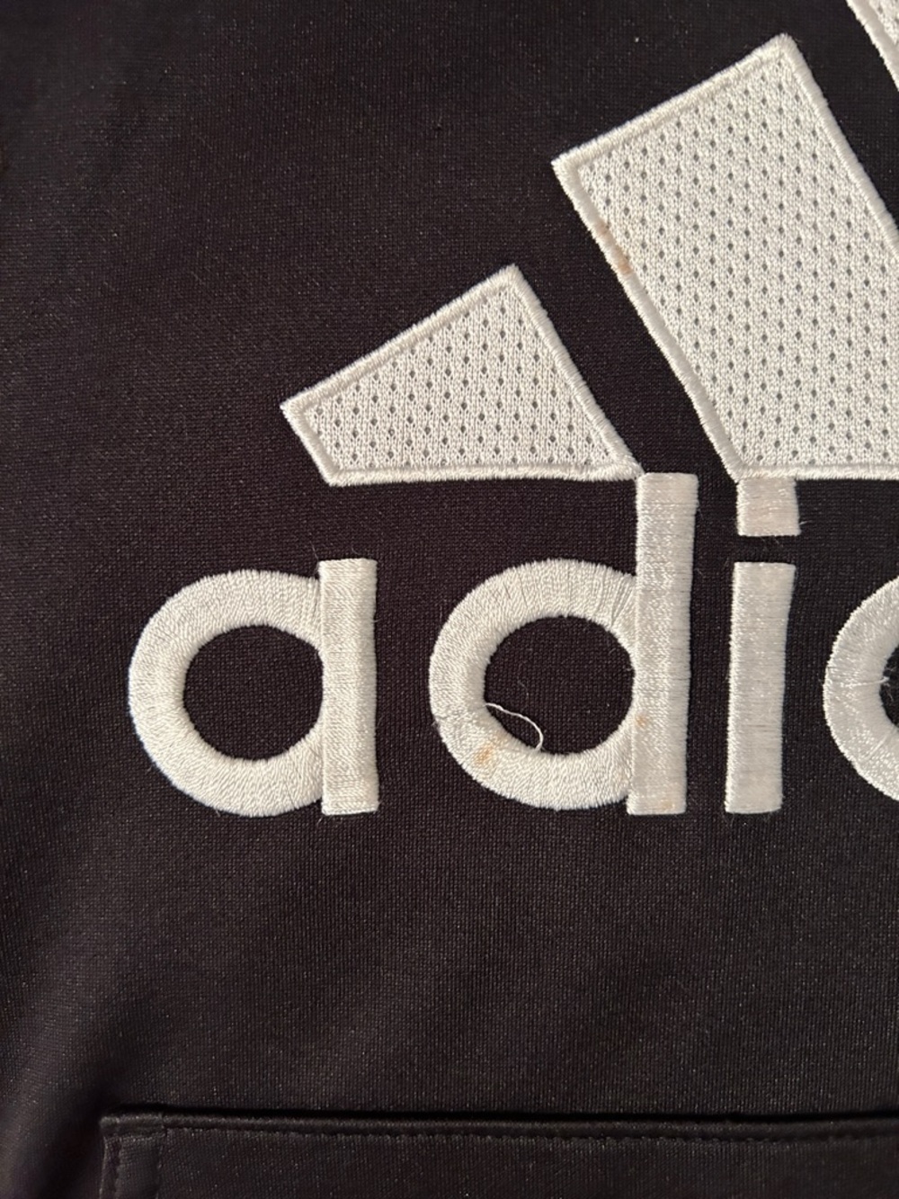 adidas Black Hoodie with White Logo for Kids - Picture 2 of 3